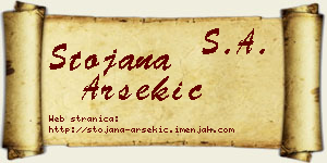 Stojana Arsekić vizit kartica
